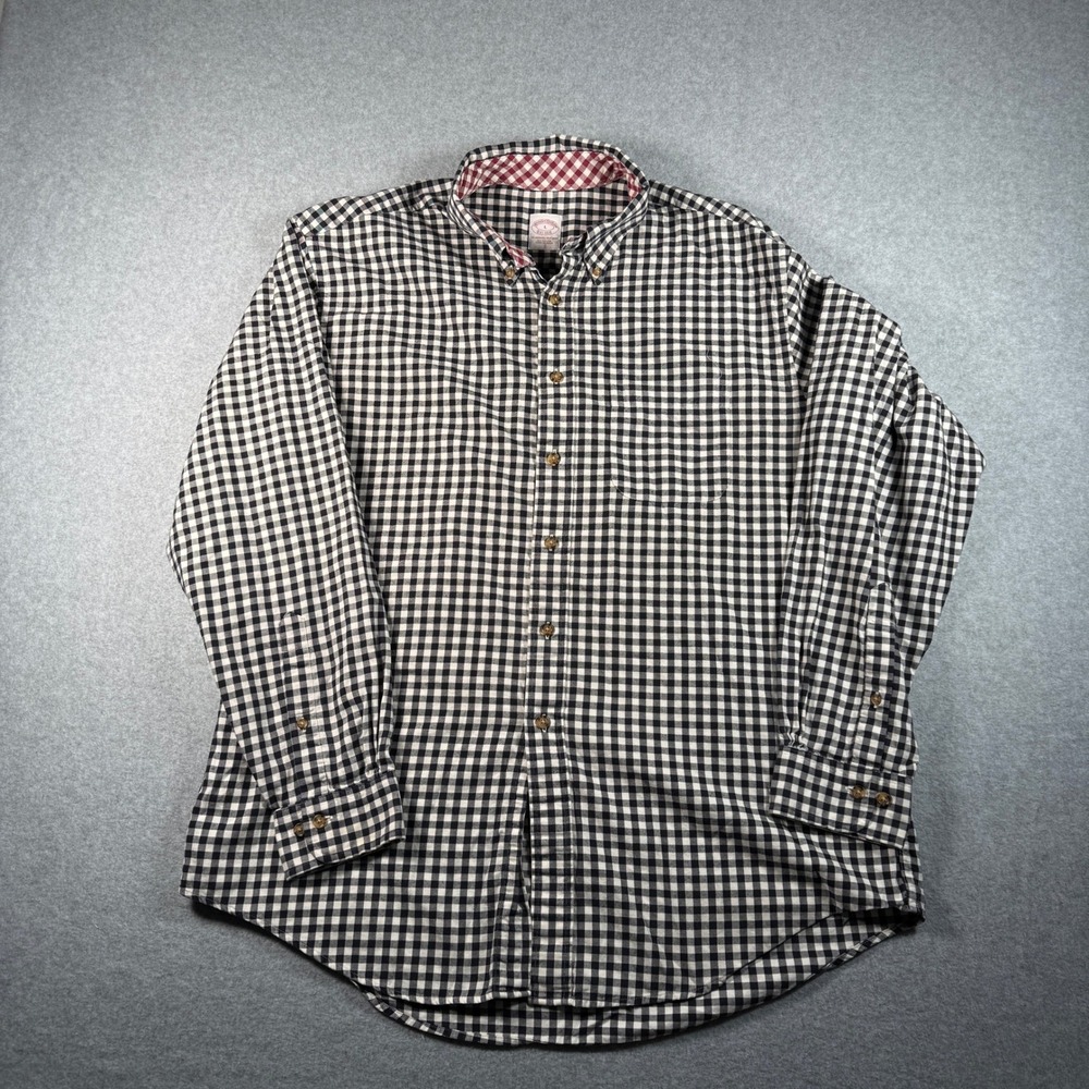 Brooks Brothers Men's L Button‑Up Shirt‎ – Black White Gingham